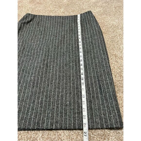 Escada women wool classic pencil striped skirt lined grey size eu 44 us L - Picture 6 of 9
